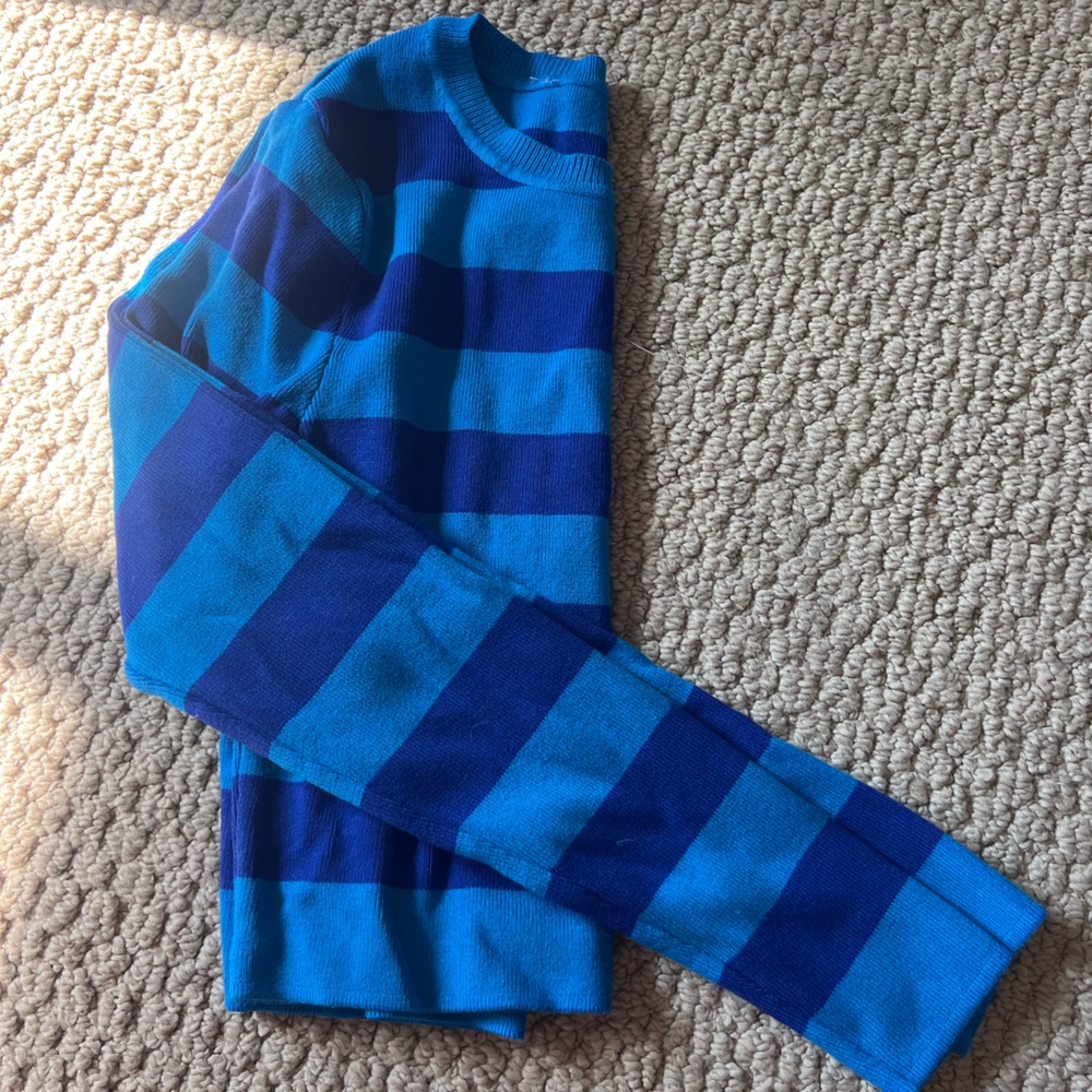 Zara Blue Striped Crop Top